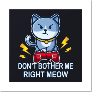 Gaming Cat funny Gamer Gifts Posters and Art